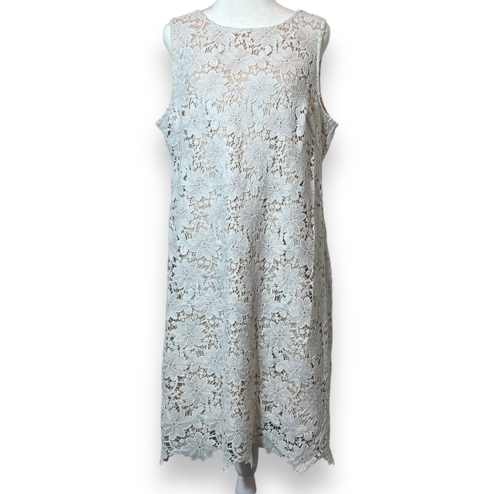 Eliza J White Lace Sleeveless Dress Size 14 | Bridal Shower Wedding Cocktail